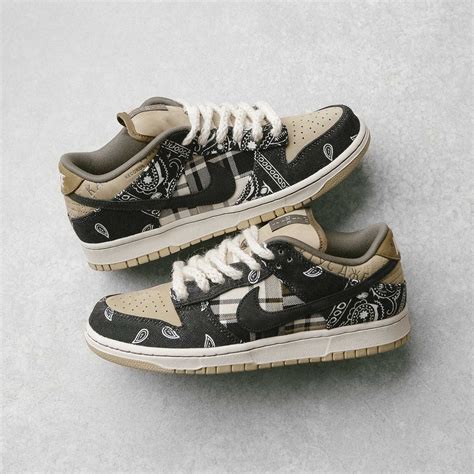 replica travis scott nike sb|travis scott dunk low price.